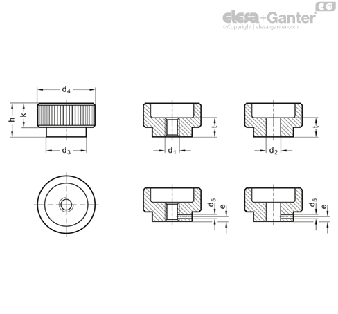 DIN 6303 Knurled nuts Steel | Elesa+Ganter